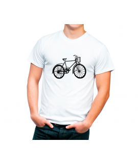 Camiseta algodón orgánico con dibujo bicicleta retro.