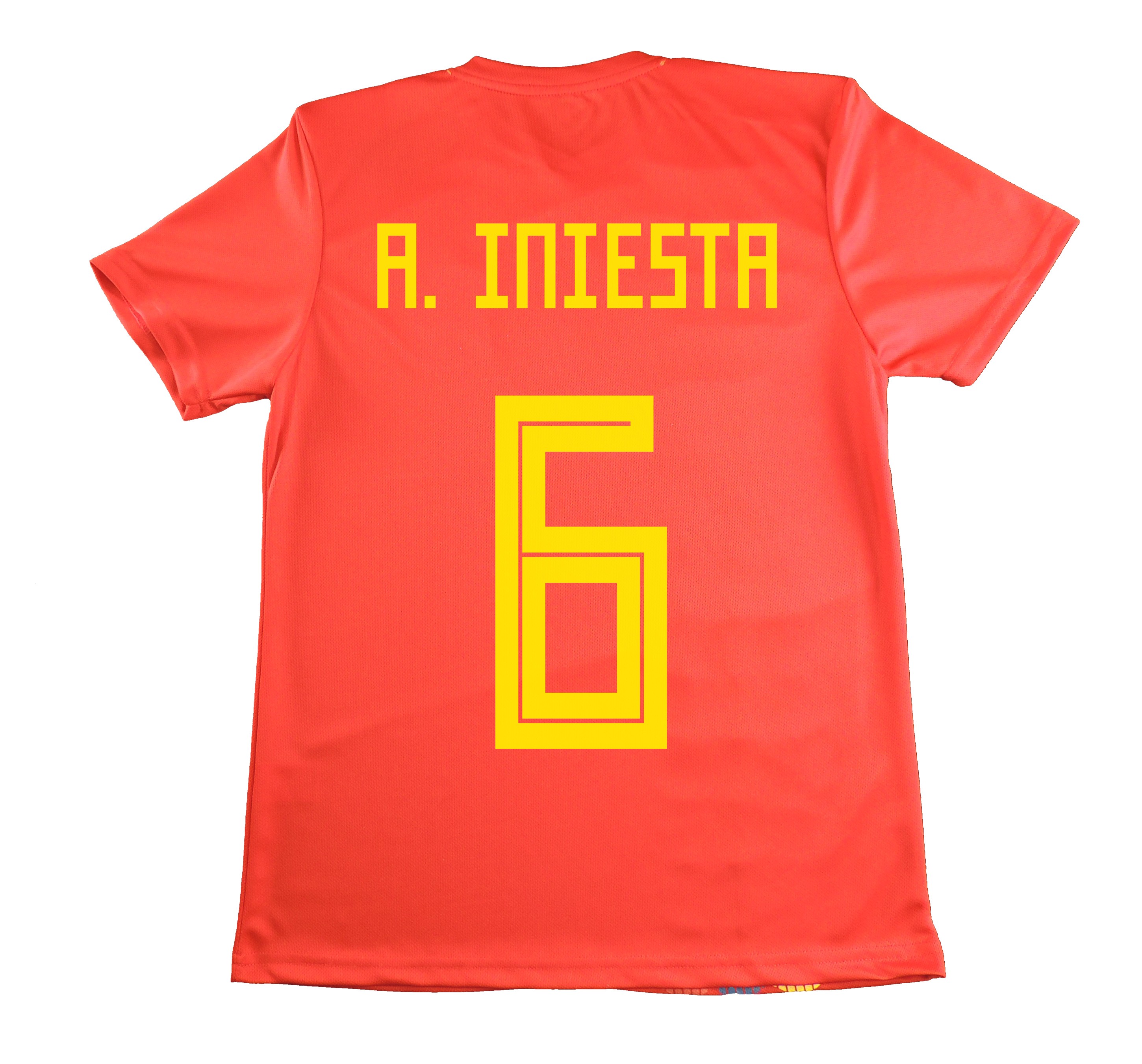 Camiseta Iniesta Réplica Selección de Producto Oficial Licenciado Mundial Rusia
